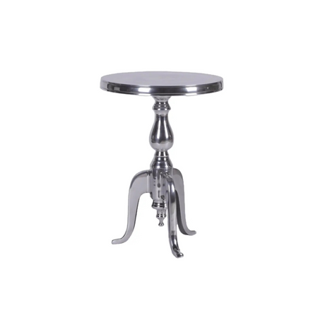 Silver Side Table for hire — chrome event lounge side table rental Johannesburg