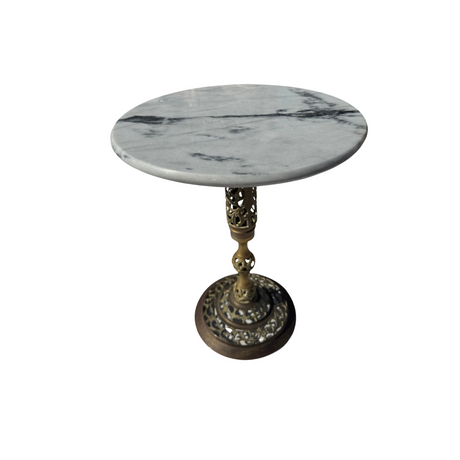 Alexa Marble Side Table for hire — marble-and-brass event side table rental Johannesburg
