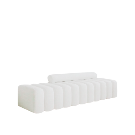 Sadie 3 Seater Ottoman for hire — wide padded wedding bench rental South Africa