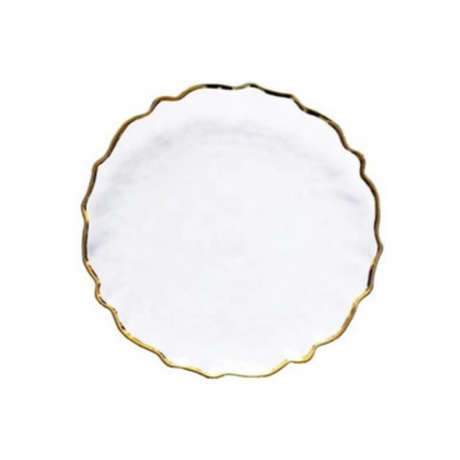 Gold Trim Charger Plate for hire — luxury wedding tableware rental Johannesburg