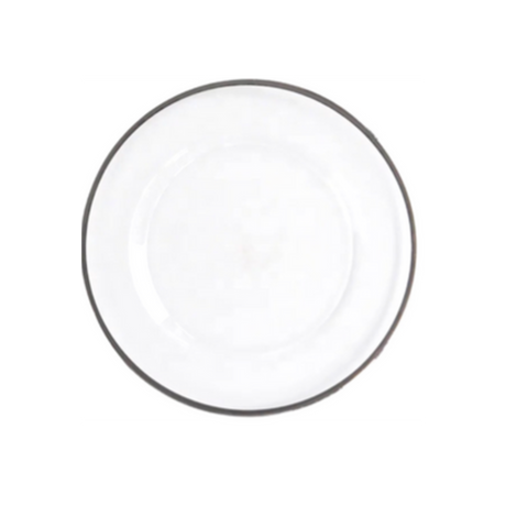 Silver Trim Charger Plate for hire — elegant wedding tableware rental South Africa