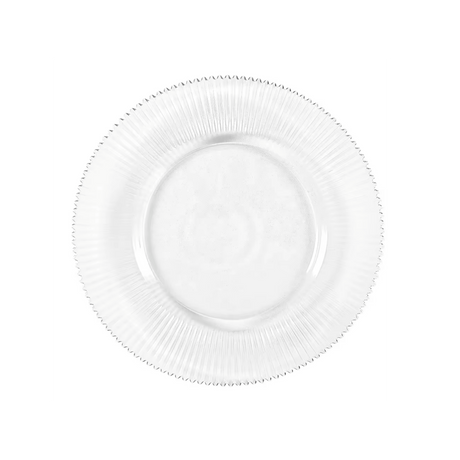 Clear Charger Plate for hire — modern wedding tableware rental Johannesburg