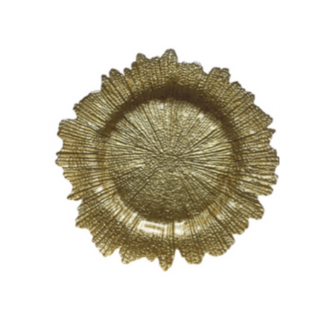 Gold Leaf Charger Plate for hire — luxury wedding tableware rental South Africa