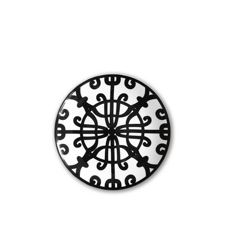 Sia Black and White Side Plate for hire — monochrome wedding tableware rental South Africa