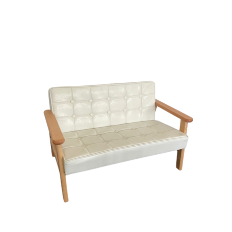 Ada 2 Seater White Kids Couch for hire — children's lounge couch rental Johannesburg
