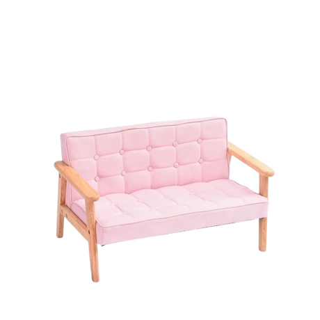 Ada 2 Seater Pink Kids Couch for hire — children's lounge couch rental Johannesburg