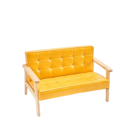 Ada 2 Seater Yellow Kids Couch for hire — children's lounge couch rental South Africa