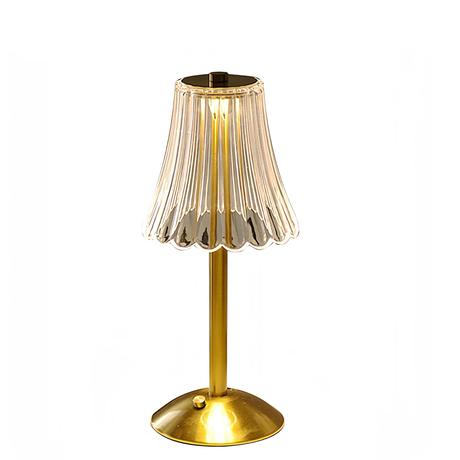 Gold Pleated Table Lamp for hire — event table lamp rental South Africa