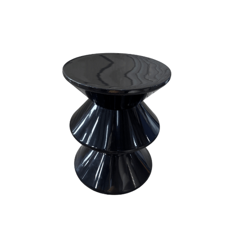 Black Pod Side Table for hire — sculptural event side table rental Johannesburg