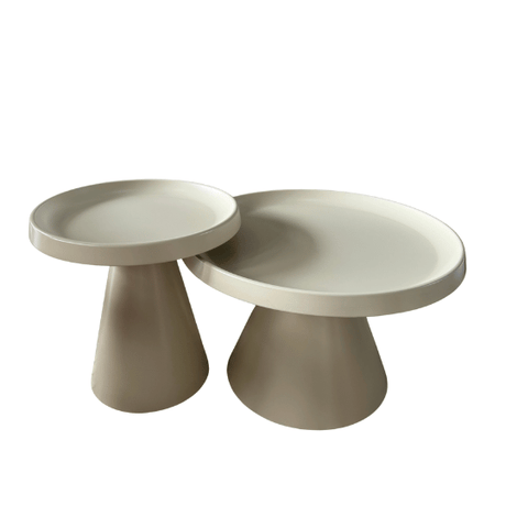 Cream Twin Cloud Coffee Table for hire — stone-look wedding lounge table rental Johannesburg