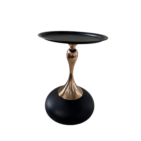Black Gold Stem Side Table for hire — luxe event side table rental South Africa