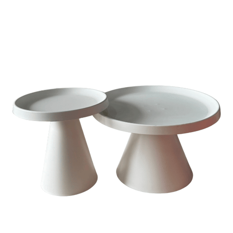 White Twin Cloud Coffee Table for hire — minimalist wedding lounge table rental Johannesburg