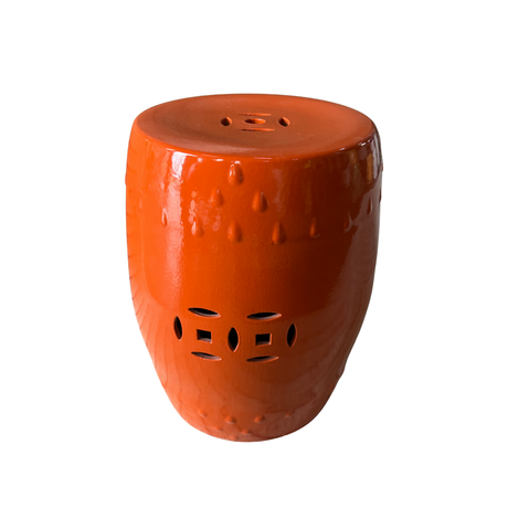 Onyx Orange Ceramic Side Table for hire — warm event side table rental South Africa