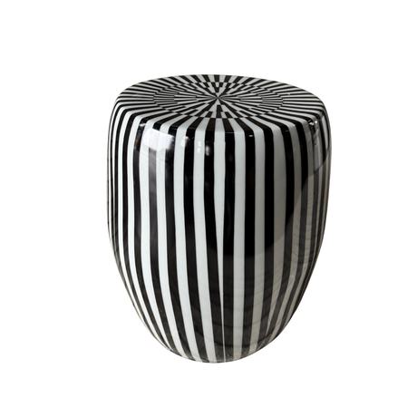 Aurora Ceramic Side Table for hire — black and white event side table rental Johannesburg