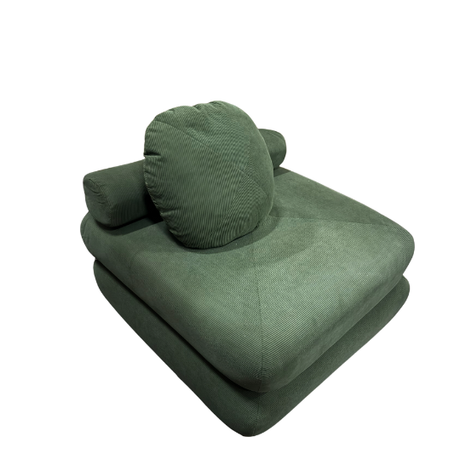 Green Solo Lounge Ottoman for hire — plush sage wedding ottoman rental Johannesburg