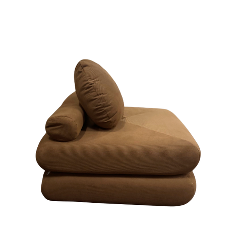 Rust Orange Solo Ottoman for hire — warm rust wedding ottoman rental Johannesburg