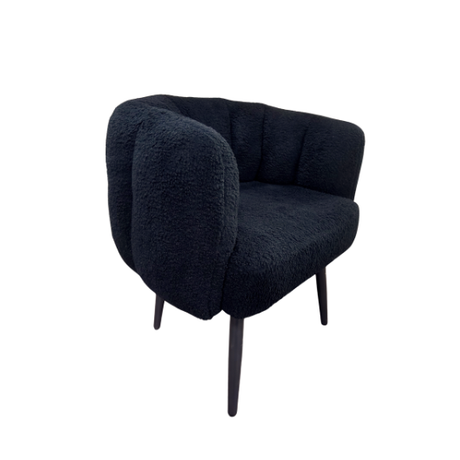 Black Curve Occasional Chair for hire — modern bold lounge chair rental Johannesburg