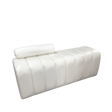 White Linear 3 Seater Ottoman for hire — modular wedding ottoman rental Johannesburg