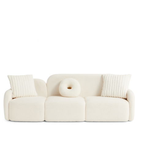 White Step 3 Seater Couch for hire — large wedding lounge couch rental Johannesburg