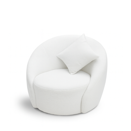 Tara Single Seater Couch for hire — curved white wedding lounge couch rental Johannesburg
