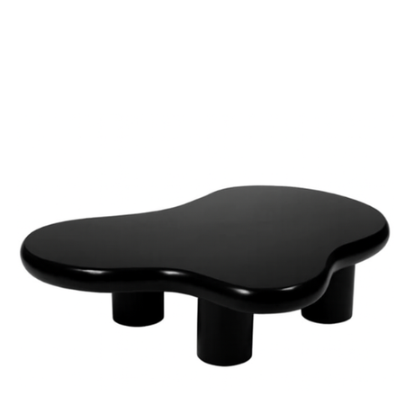 Black Wiggle Coffee Table for hire — organic-shape modern lounge table rental Johannesburg
