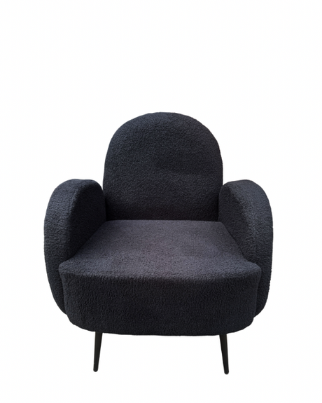 Black Jade Single Seater Sofa for hire — sleek black wedding lounge couch rental Johannesburg