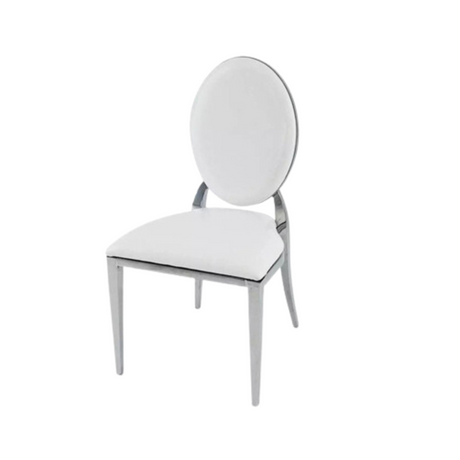 Silver Trim Chair for hire — silver-accent wedding chair rental Johannesburg