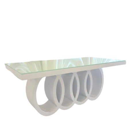 White Feature Main Table for hire — sculptural bridal main table rental Johannesburg