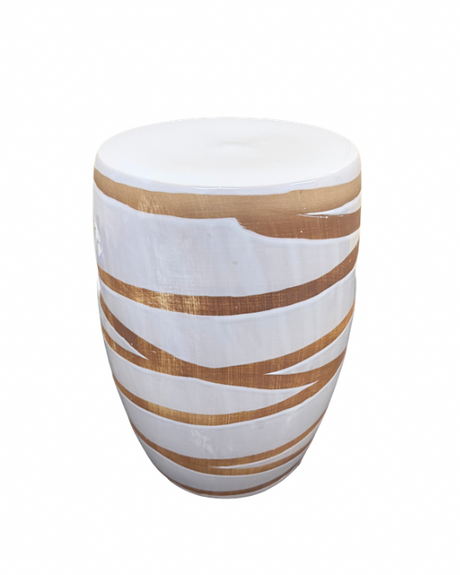 Rhea Gold Ceramic Side Table for hire — gold event side table rental South Africa