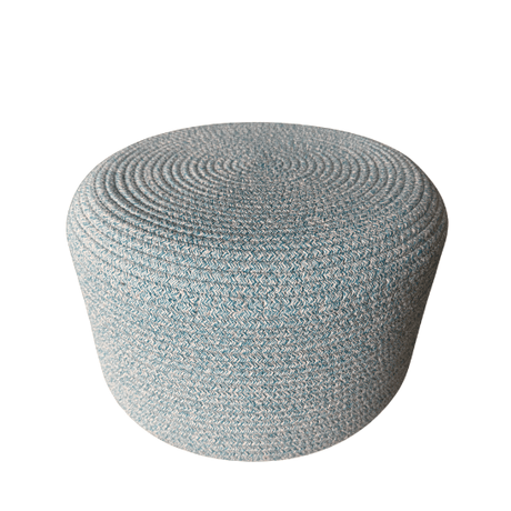 Light Blue Classic Round Ottoman for hire — wedding lounge ottoman rental Johannesburg