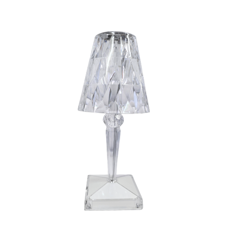 Clear Crystal Table Lamp for hire — luxury event lamp rental Johannesburg