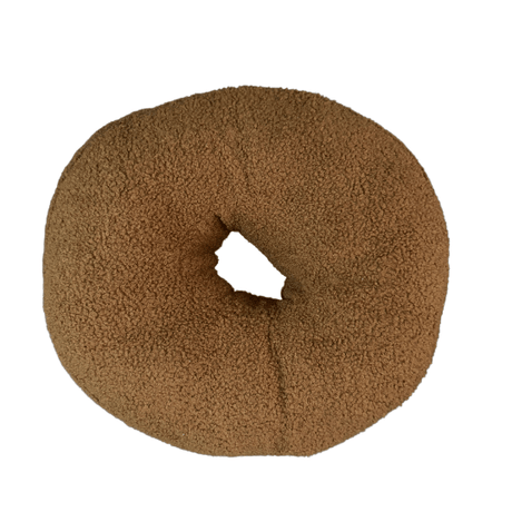 Mocha Round Cushion for hire — warm brown wedding lounge cushion rental South Africa