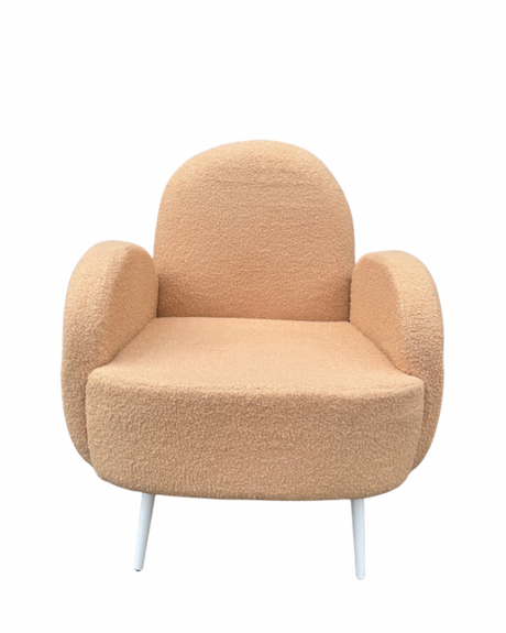 Beige Jade Single Seater Sofa for hire — warm beige wedding lounge couch rental Johannesburg