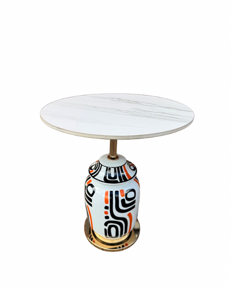 Ana Ceramic Side Table for hire — decorative event side table rental Johannesburg