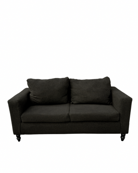 Black Alani 3 Seater Couch for hire — classic black wedding lounge sofa rental Johannesburg