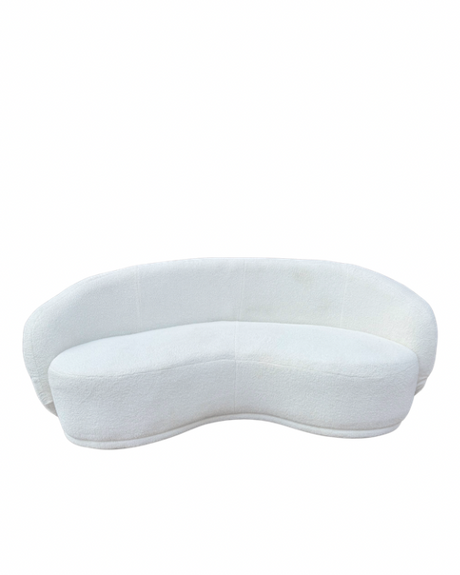 White Myla 3 Seater Couch for hire — plush white wedding lounge sofa rental Johannesburg