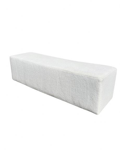 Naomi 3 Seater Ottoman for hire — soft white wedding bench rental Johannesburg